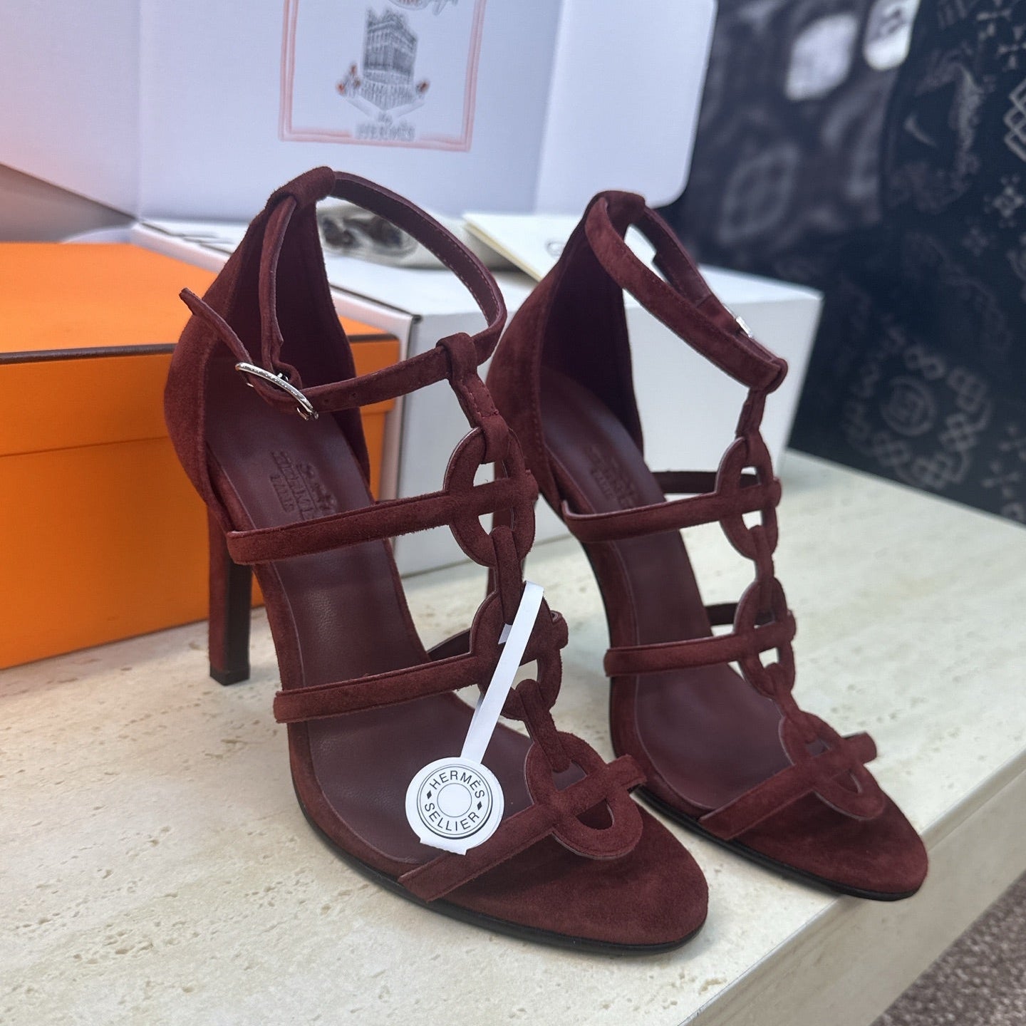 HM 26ss High Heels Sandals 95 Suede