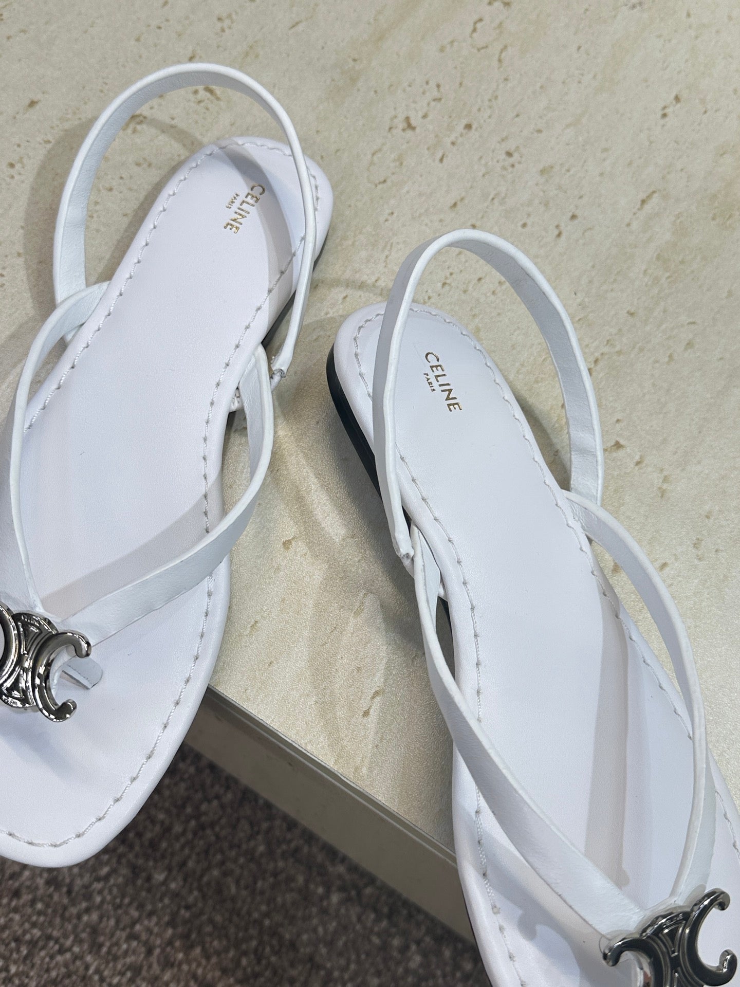 Celine 26 Flip-Flop Sandals Calfskin Leather 762644