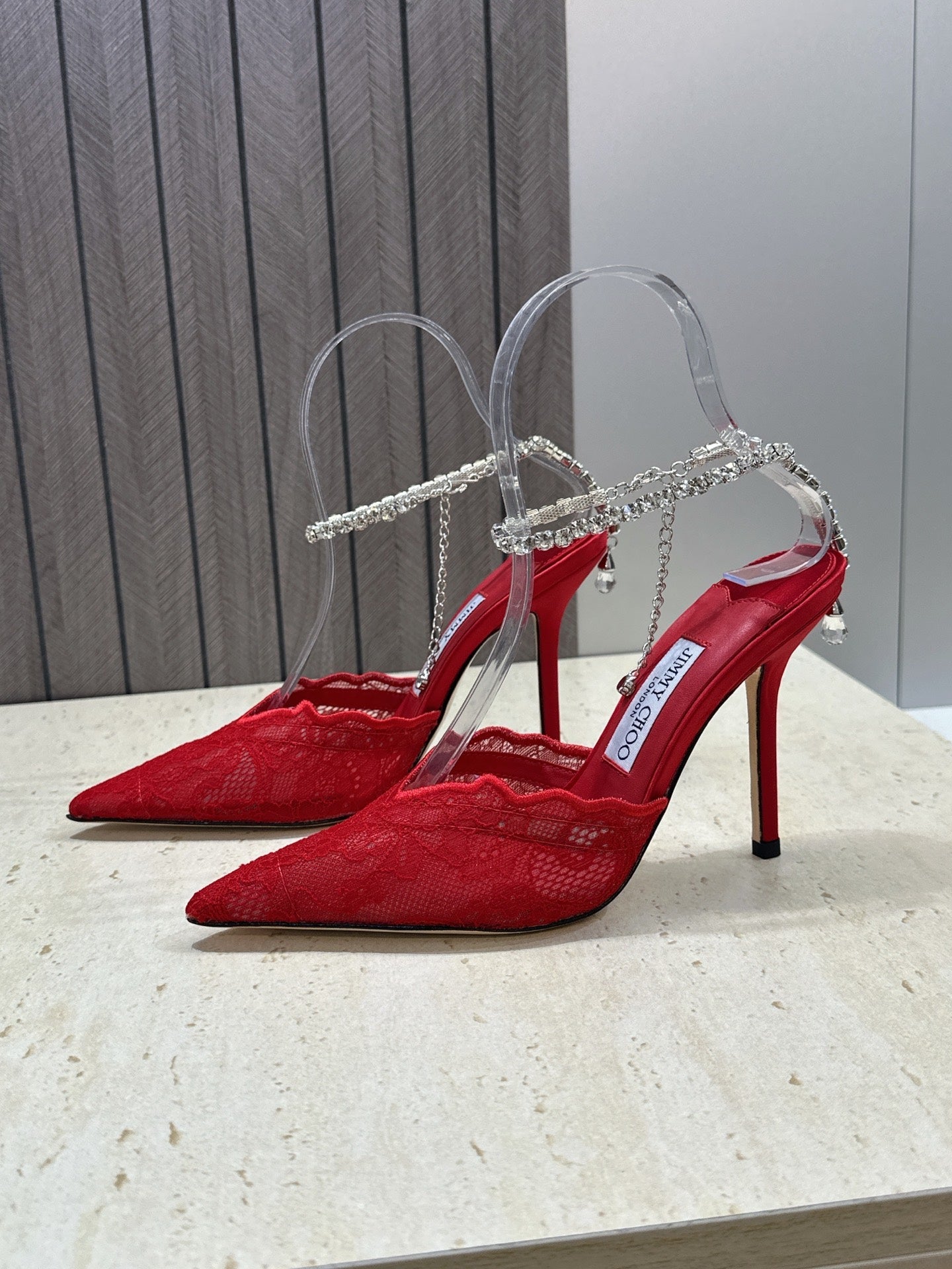 Jimmy Choo 2026 Saeda Crystal Lace Pumps 105mm Mesh 959927