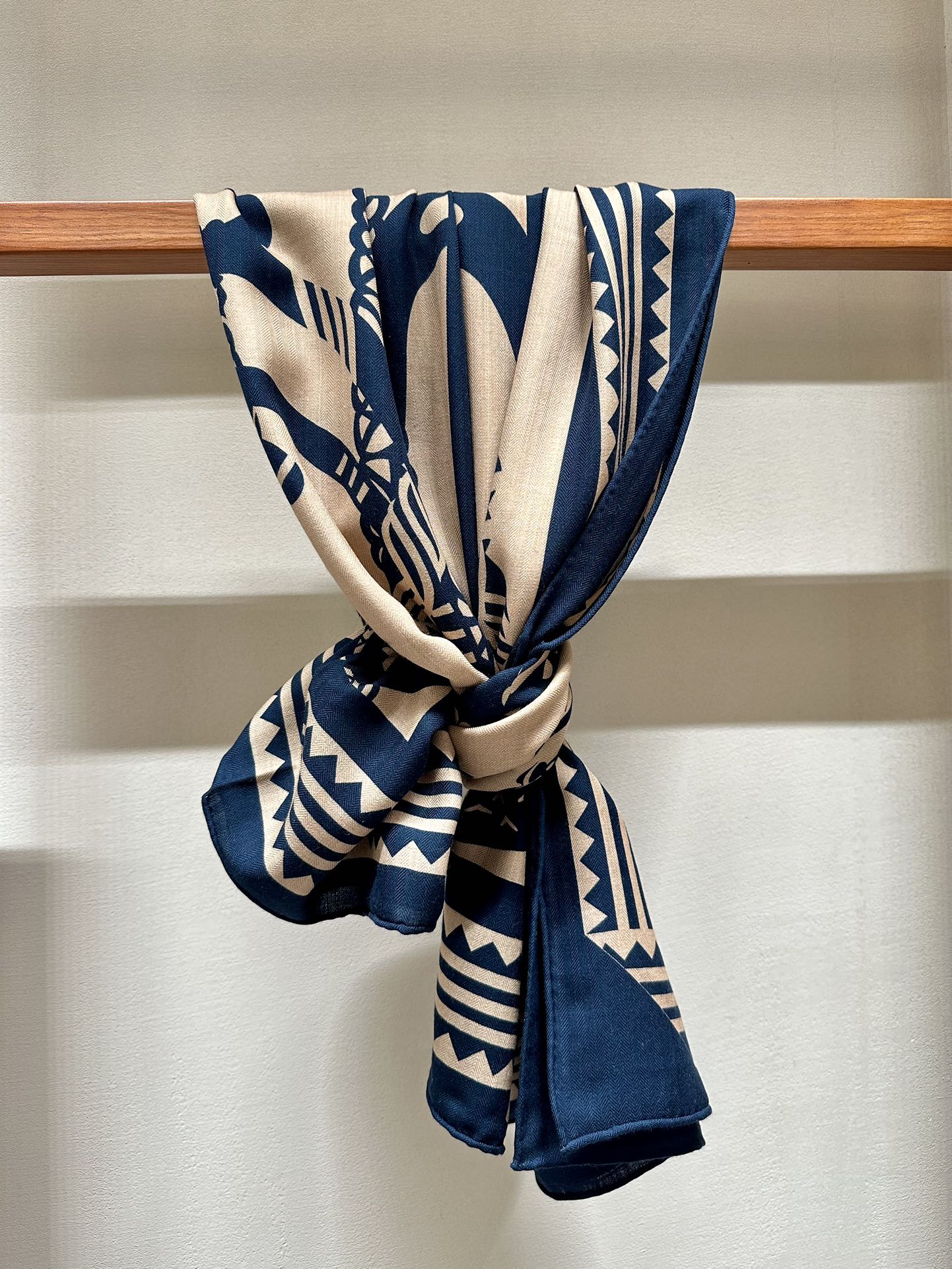 Square Scarf 140 CM Navy Blue Silk