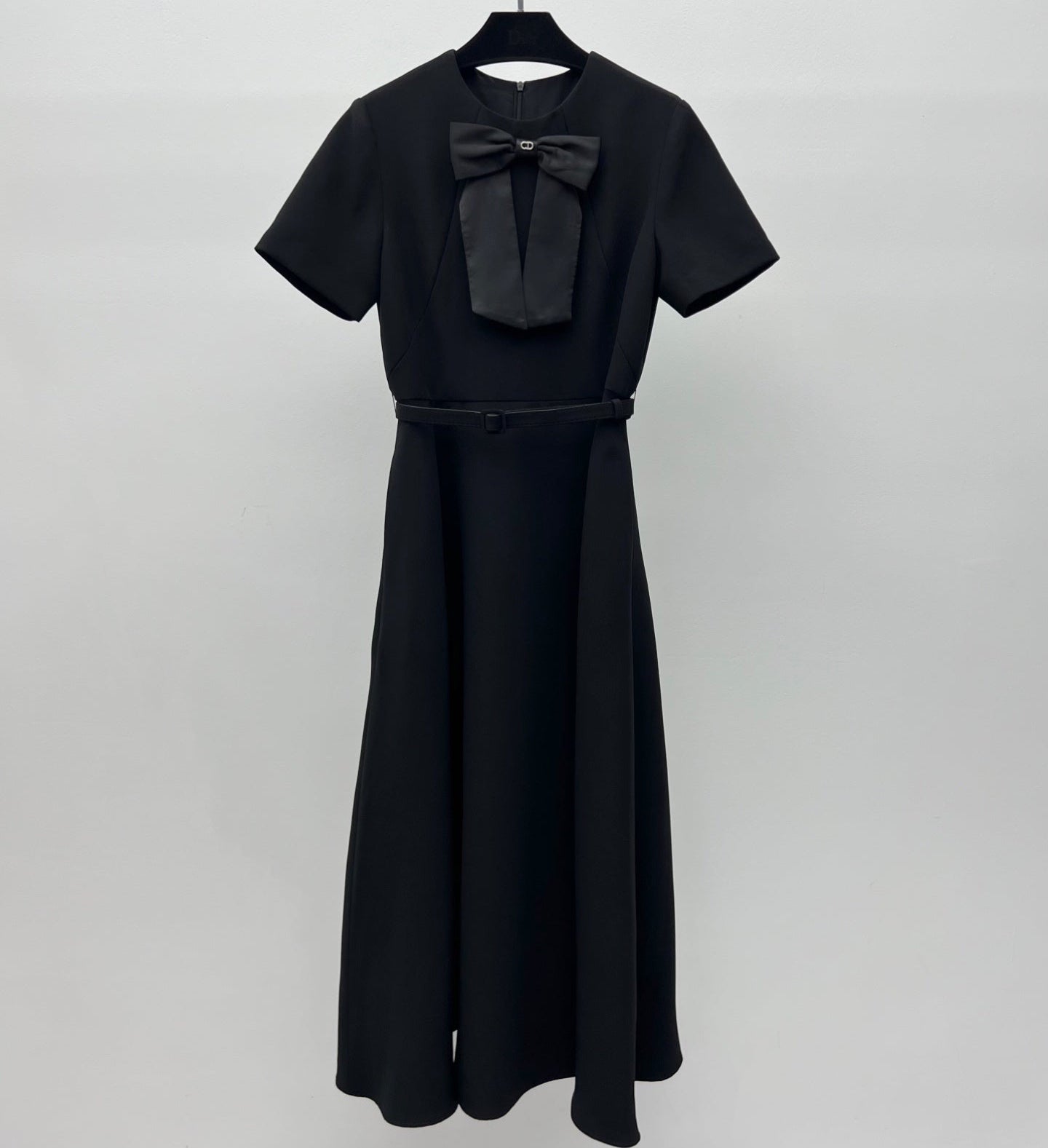 Dior 2026 Bow-Embellished Belt Dress Black Polyester 445444