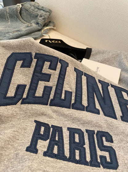 Celine "CELINE PARIS" T-shirt Gray Black Blue cotton