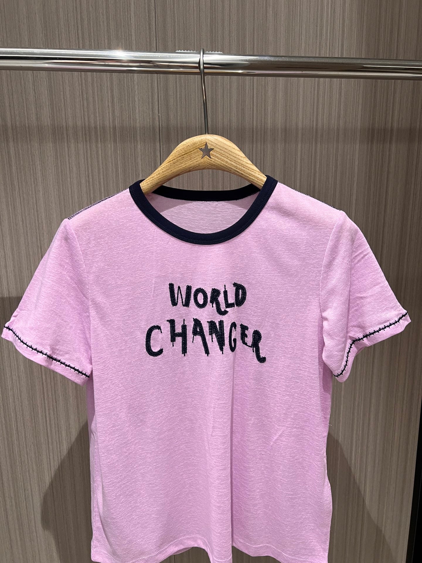 CC  Embroidered Collared T-shirt Cotton
