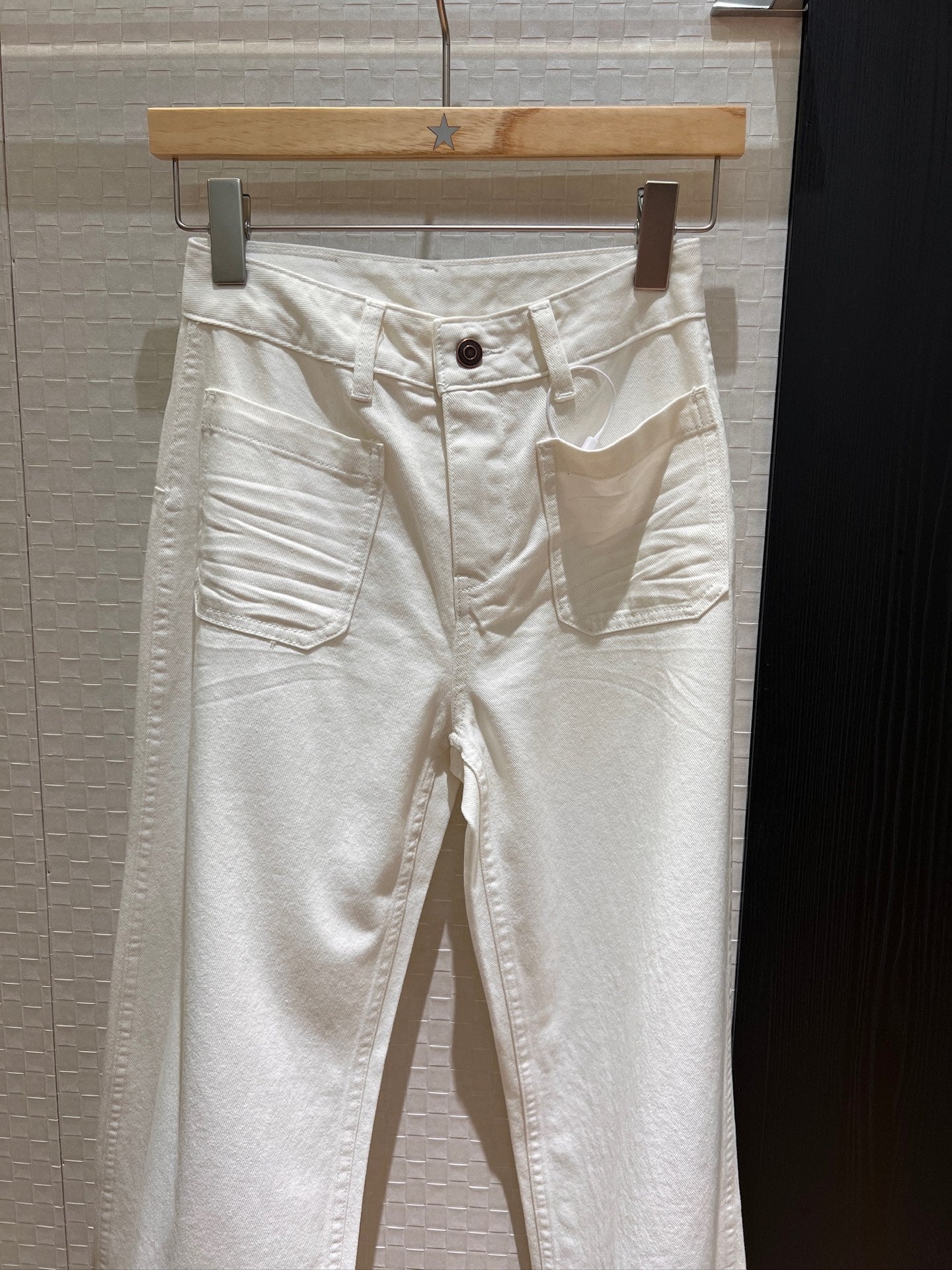 CD Straight Wide-leg Pants White Cotton