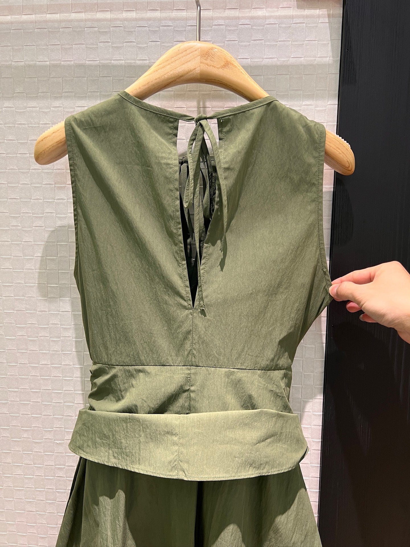 Loewe  Lace-up Vest Dress Green Cotton