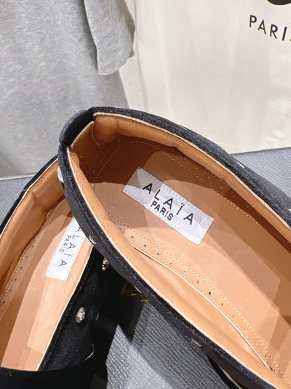Alaila Ballet Flats In Black Velvet With Rhinestones 972000