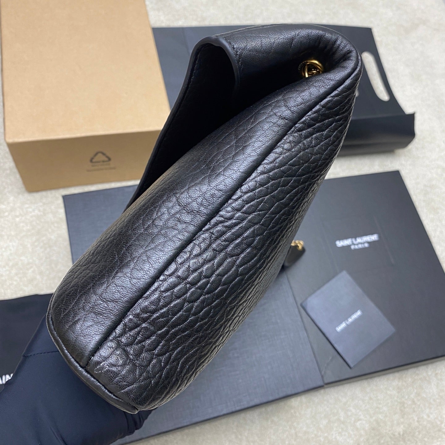 YSL 2026 Cassandre Large Pouch on Chain 35cm Calfskin