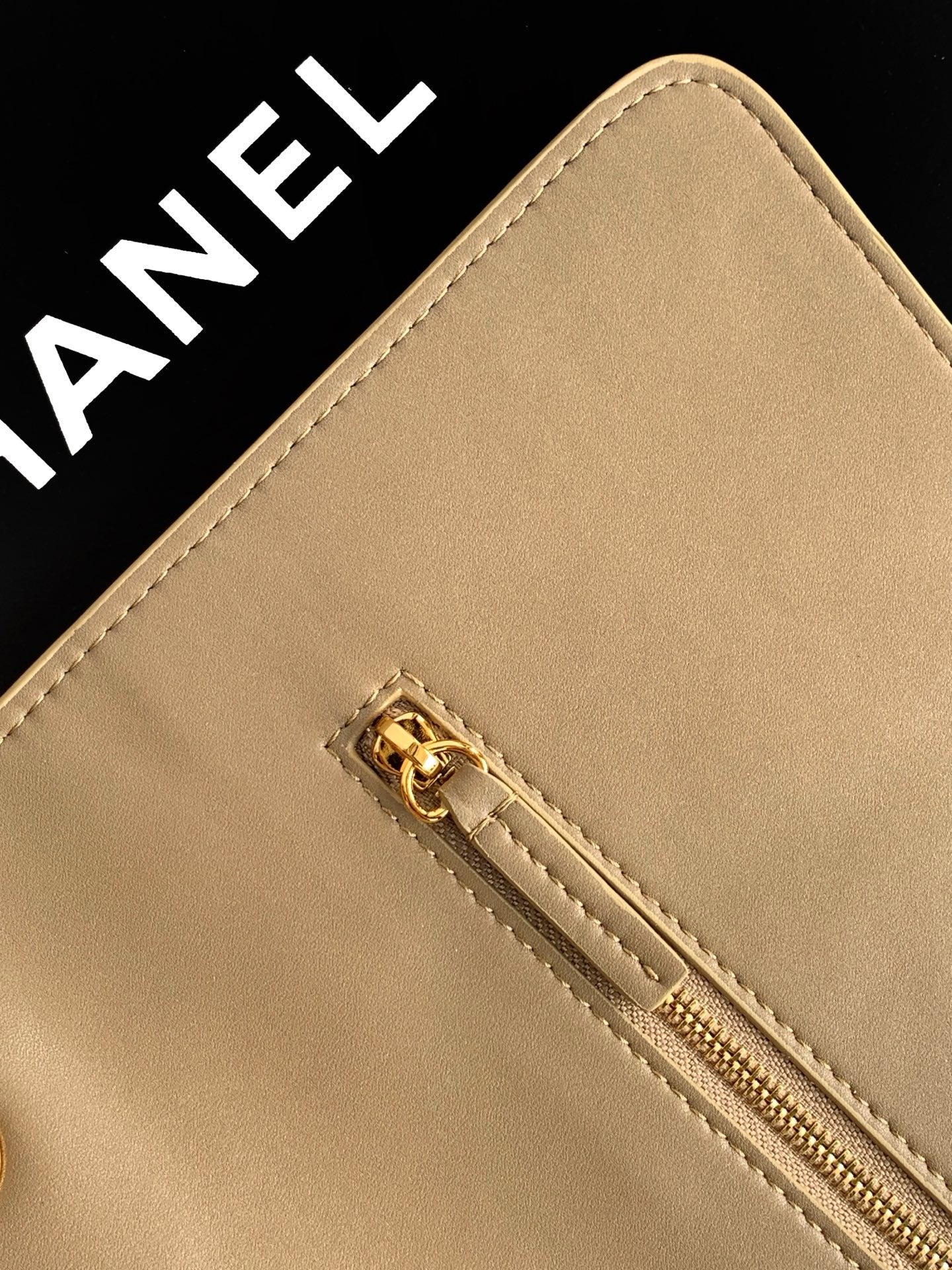 Chanel 2026 Flap Bag 38.5cm Beige Suede Leather