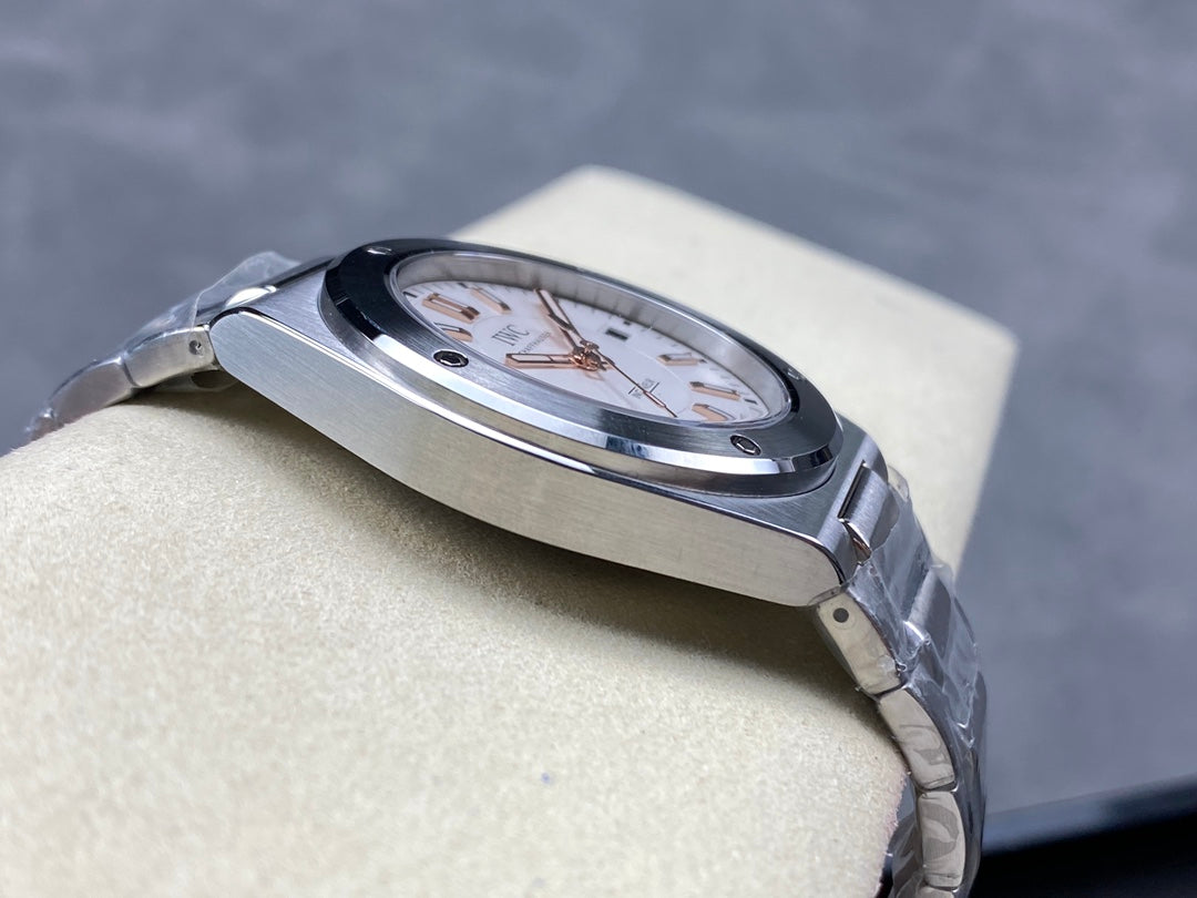 IWC Ingenieur 40mm Cream Dial Pink Gold Numerals Steel Case