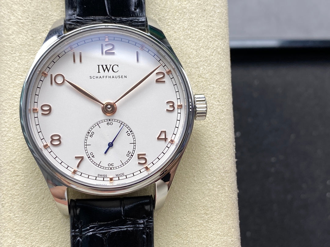 IWC Portuguese 40.4mm White Dial Steel Case Pink Gold Numerals