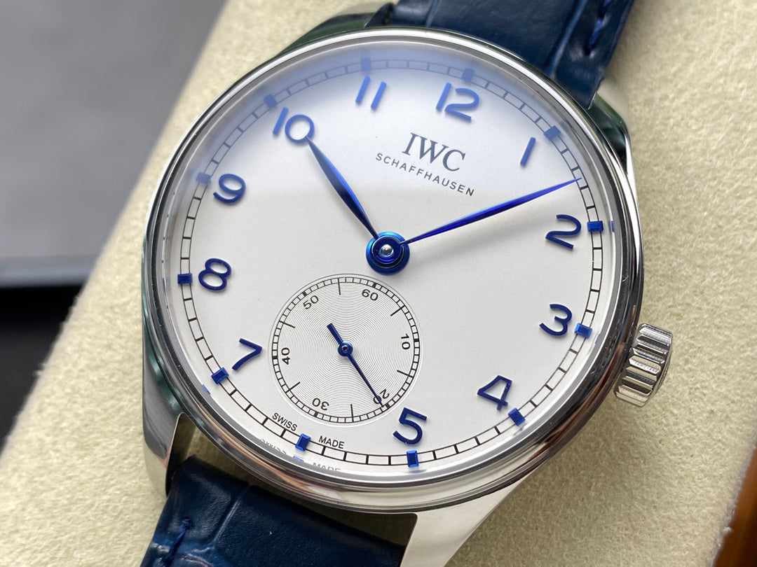 IWC Portuguese 40.4mm Cream Dial Blue Numerals Leather