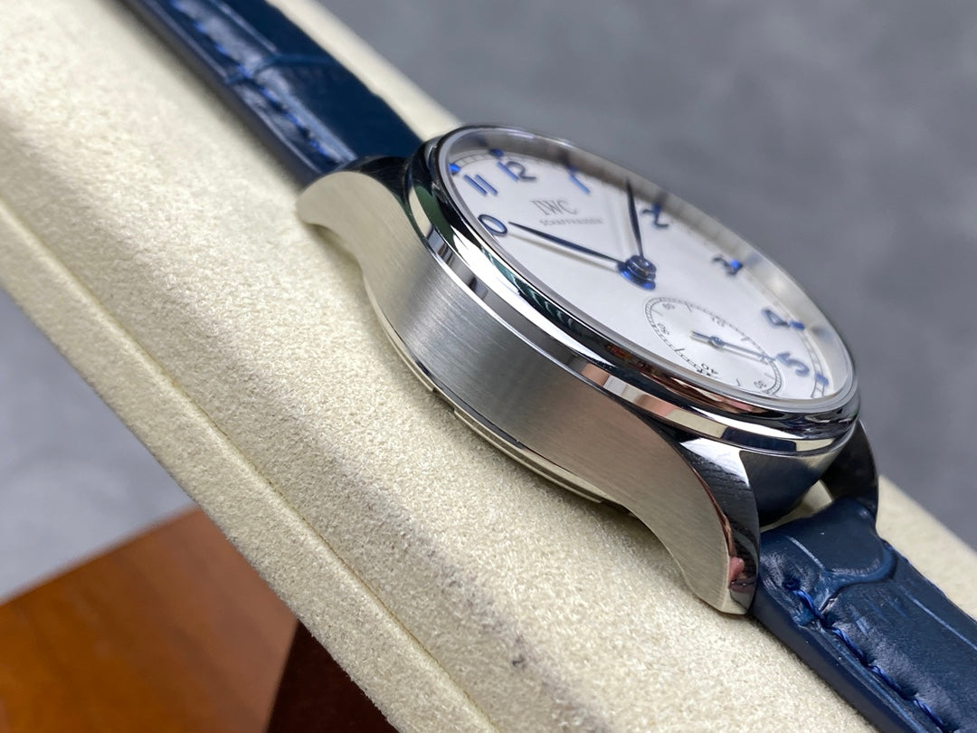 IWC Portuguese 40.4mm Cream Dial Blue Numerals Leather