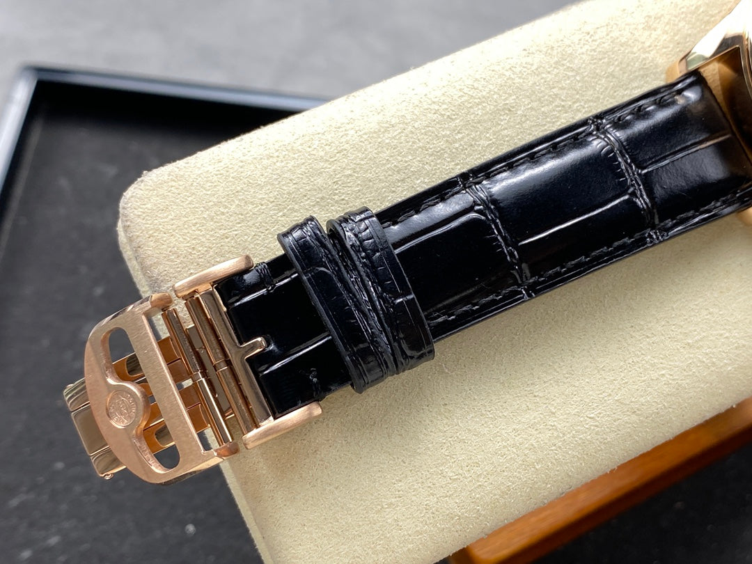 IWC Portuguese 40.4mm Black Dial Pink Gold Case Leather