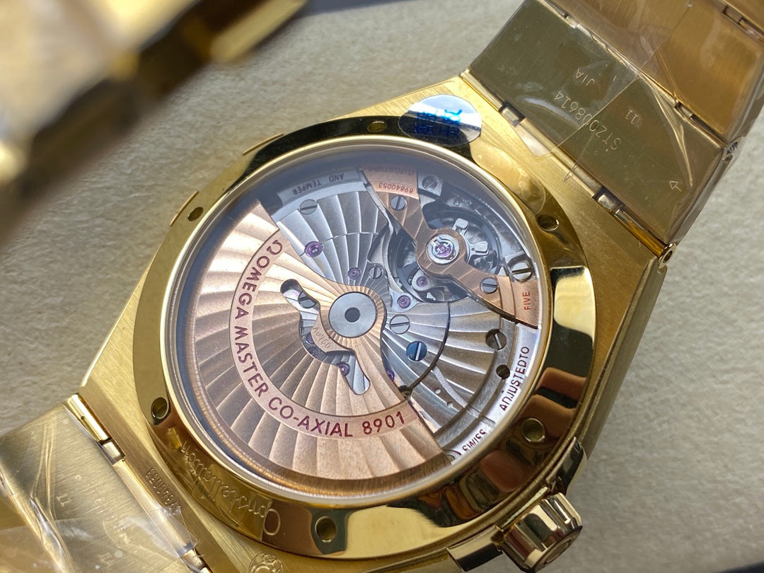 Omega Constellation Co-Axial Master Chronometer 41 mm Gold Strap Black Dial