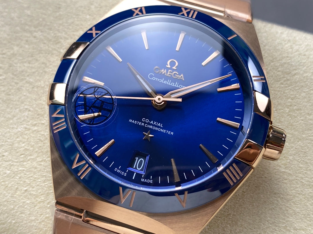 Omega Constellation Co-Axial Master Chronometer 41 mm Rose Gold Steel Blue Dial