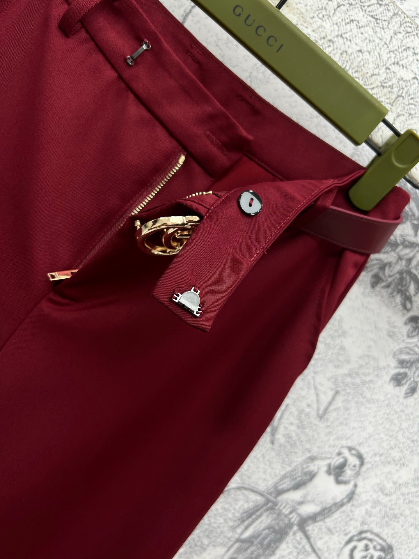 Gucci 25 Suit Pant Burgundy Polyester Fiber