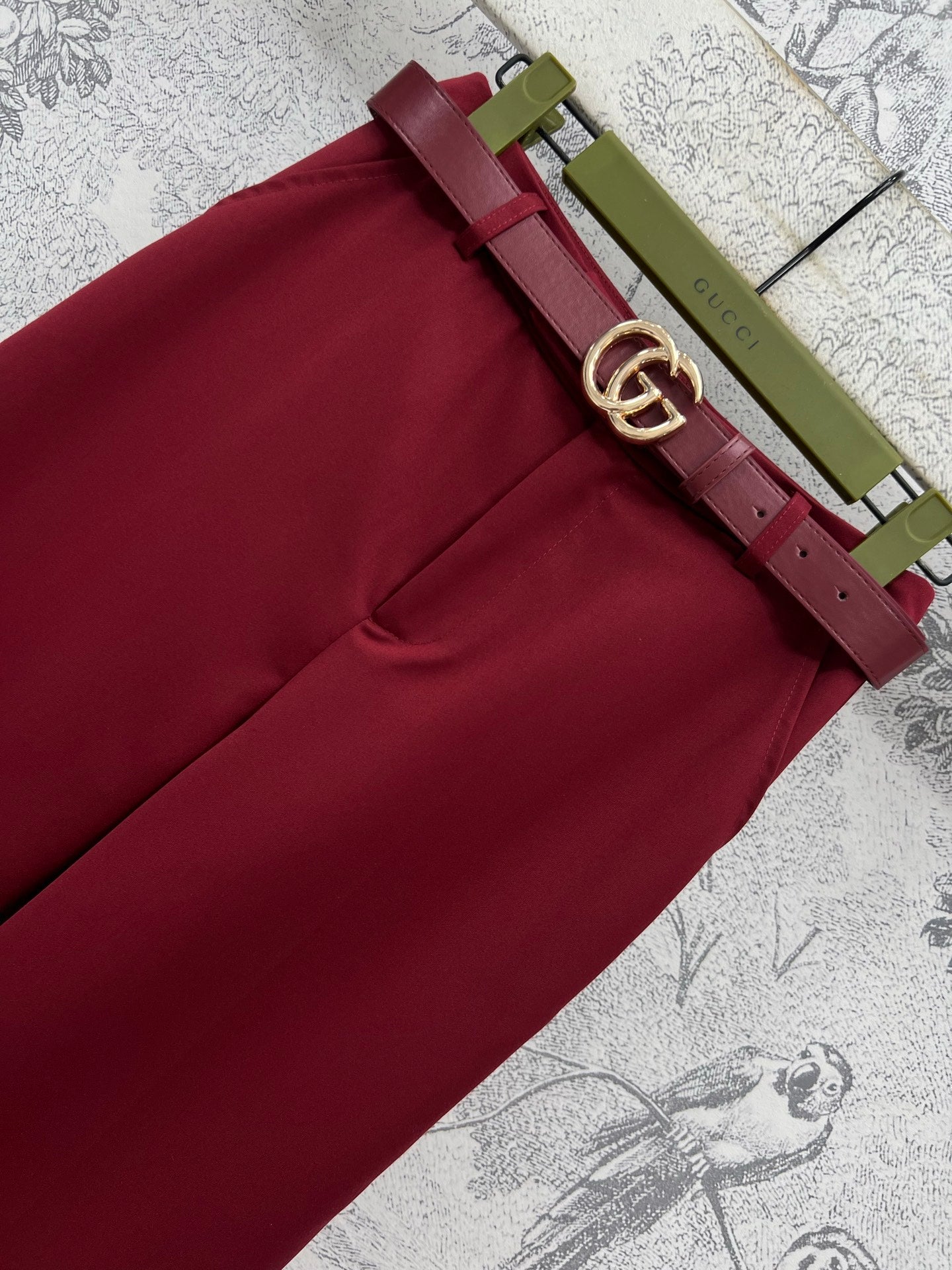 Gucci 25 Suit Pant Burgundy Polyester Fiber