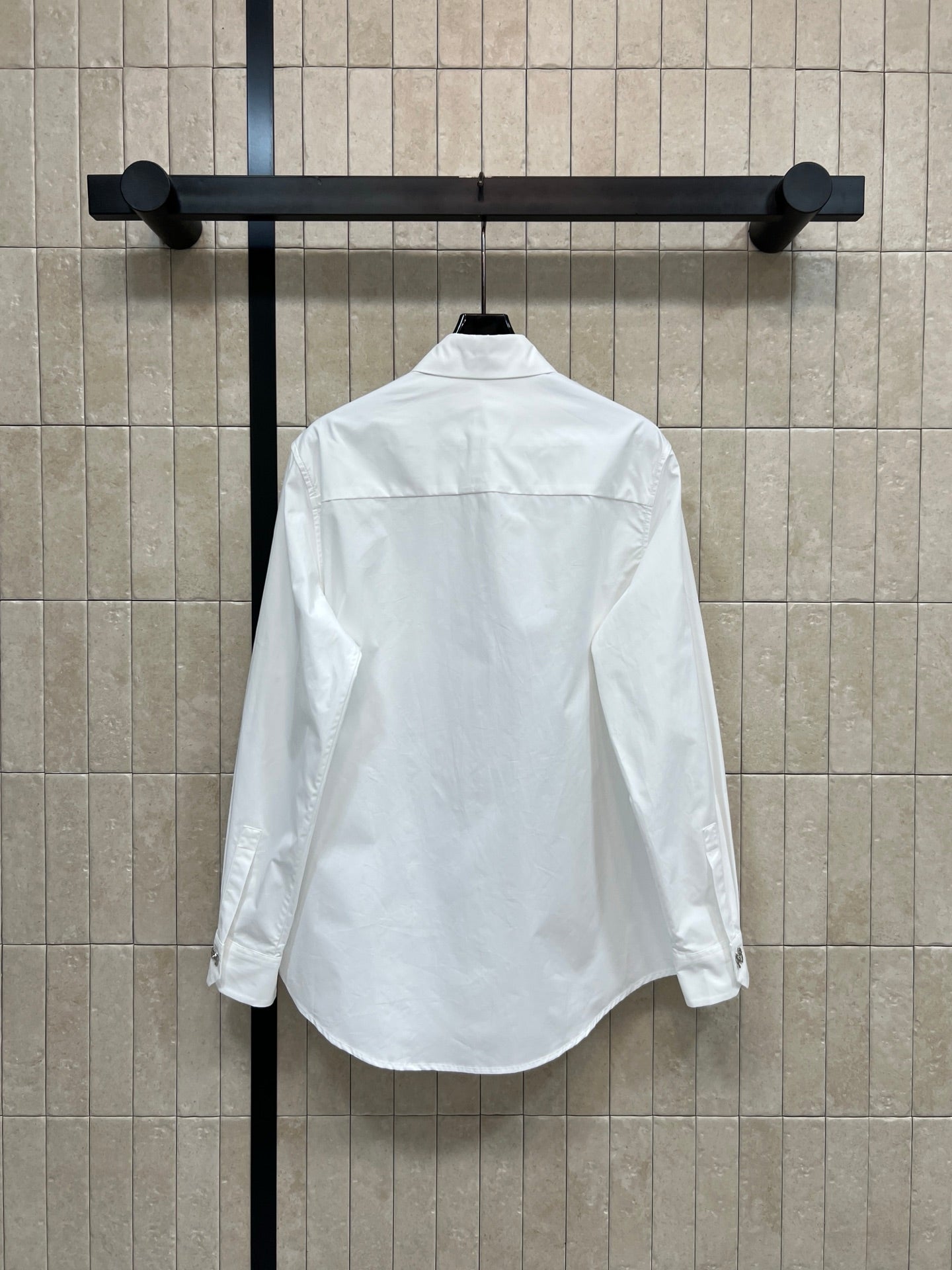 Chanel 2026 Logo Embroidered Shirt White Cotton 356991