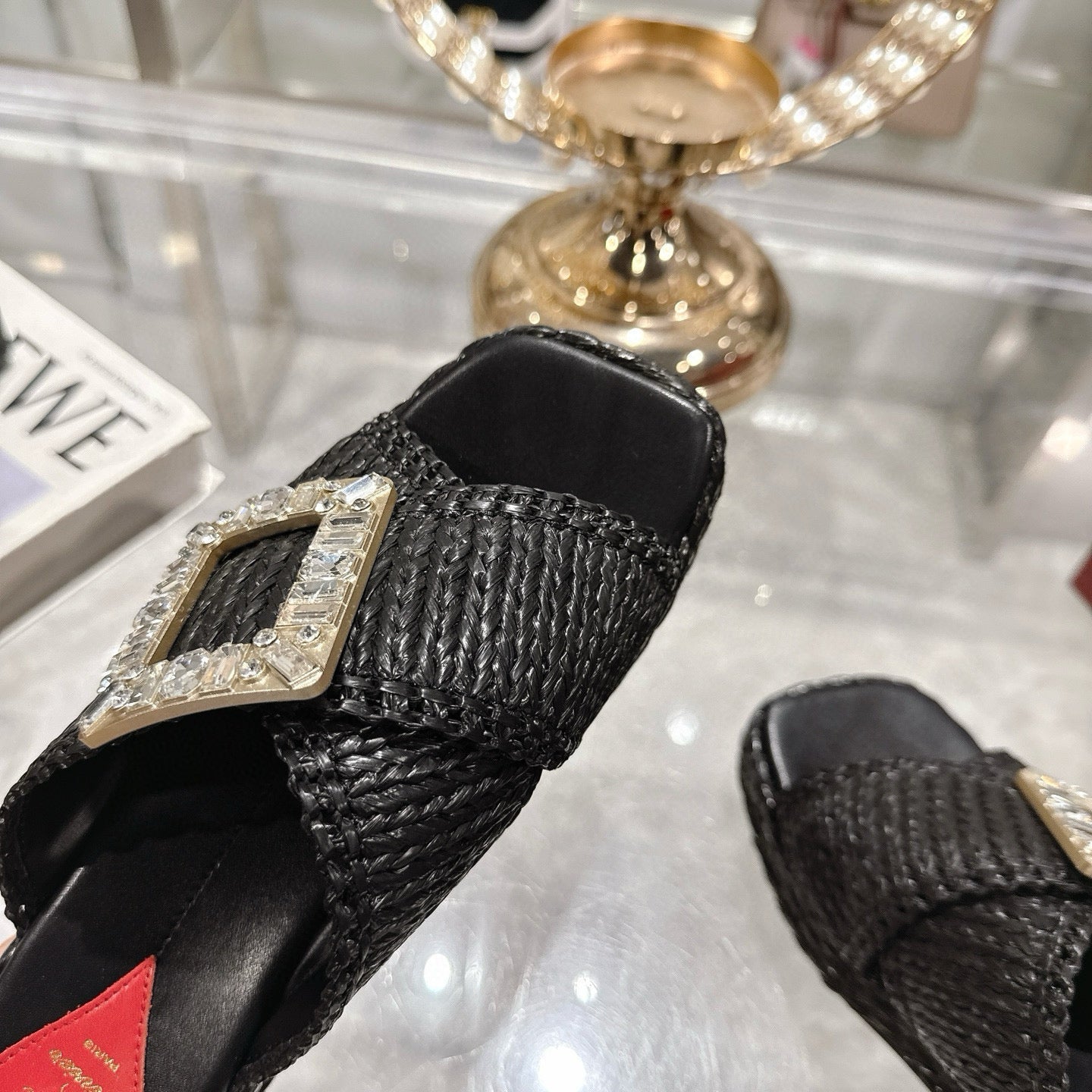Viv Platform Slippers Gold Early Weaving 300739