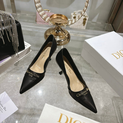 CD 25 Pump High Heels Black Leather 306925