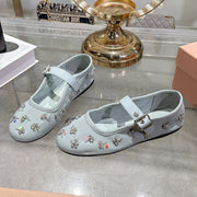Miu Miu 2026 Ballet Flats With Rhinestone Embellishment 185550