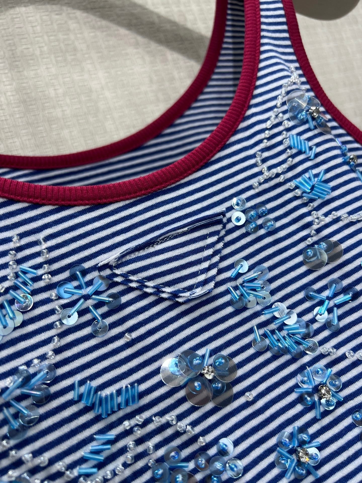 Prada 2026 Tank Top Blue Red Cotton 399200