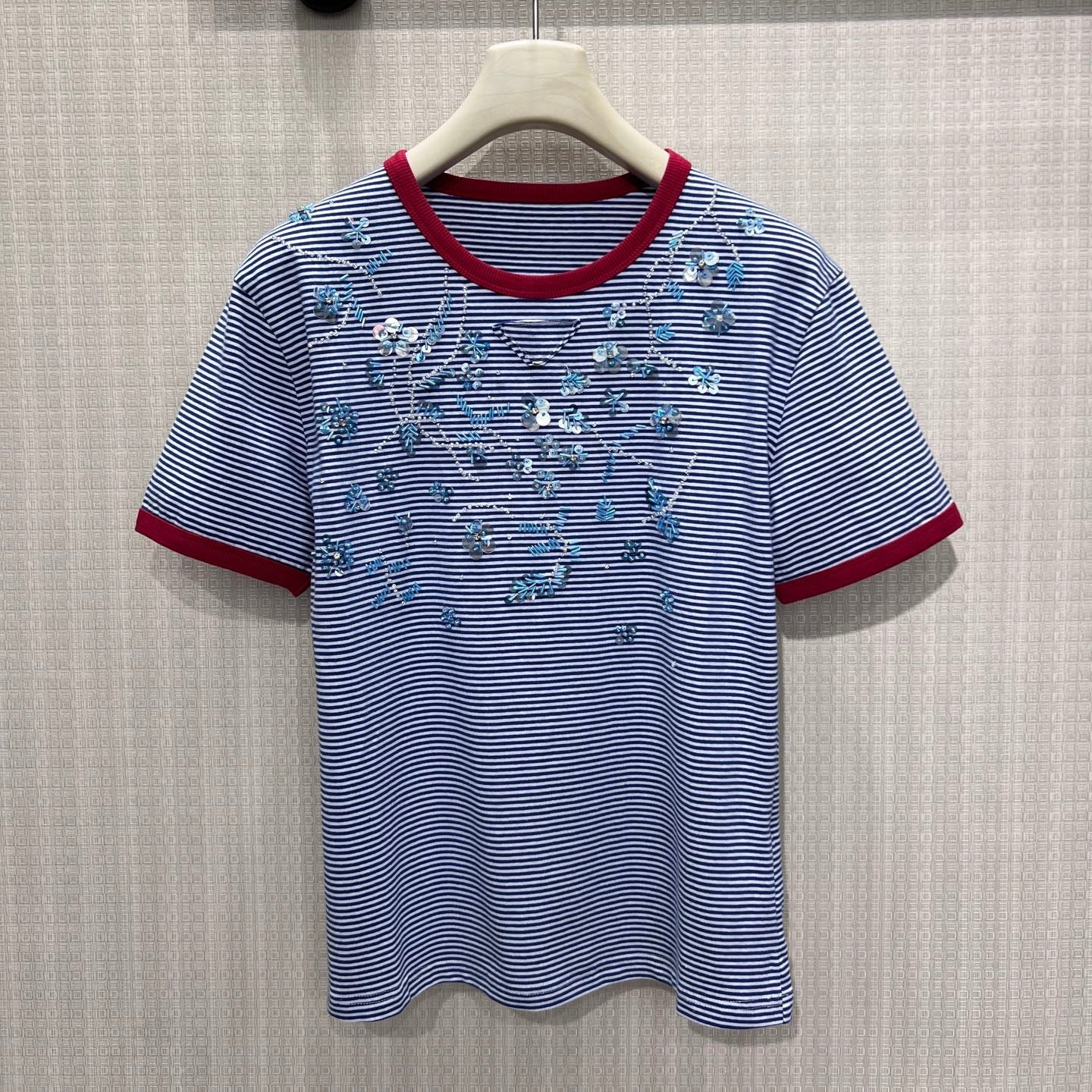 Prada 2026 Shirt Blue Red Cotton 399203