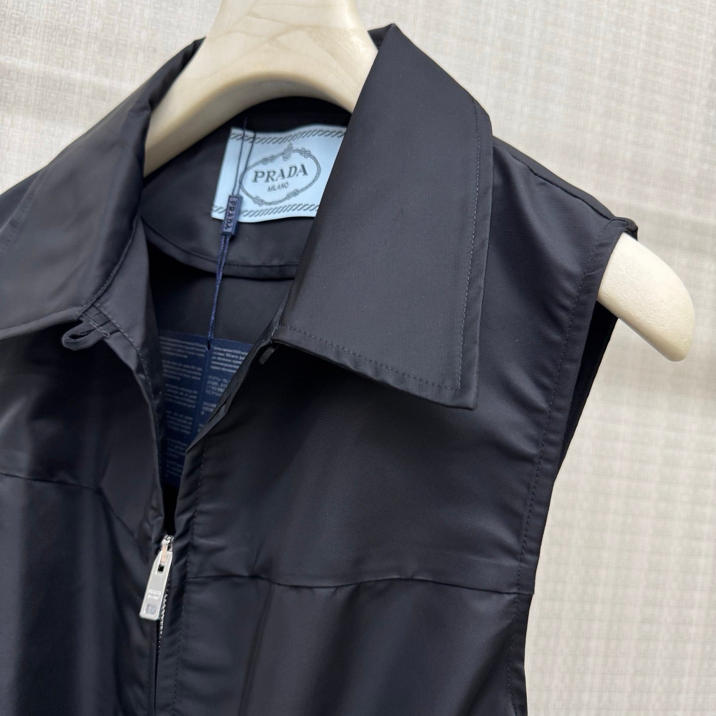 Prada 2026 Belted Sleeveless Utility Dress Black Polyamide 399118