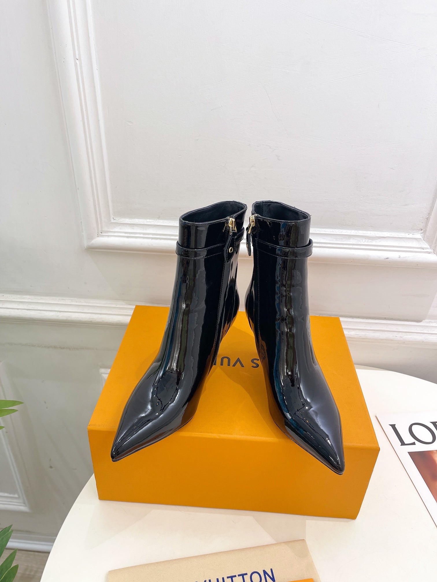 LV Stellar Ankle Boot 70mm Glossy Black Calfskin