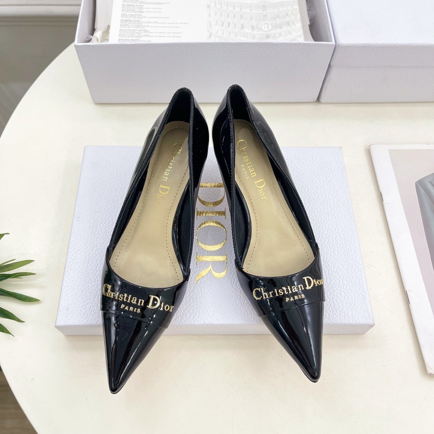 CD 25 Pump High Heels Black Patent Leather 307417