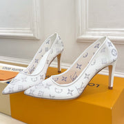 Louis Vuitton 2026 Gala Pump 85mm White Mesh Leather