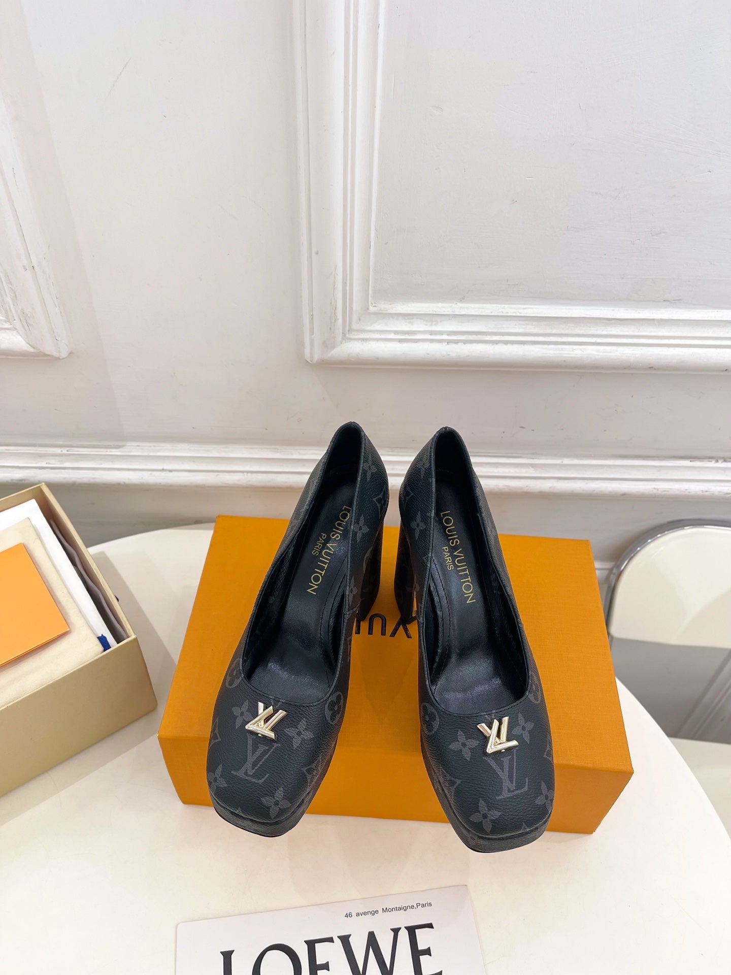 LV 26ss Pump 110 Black Monogram Leather 631919
