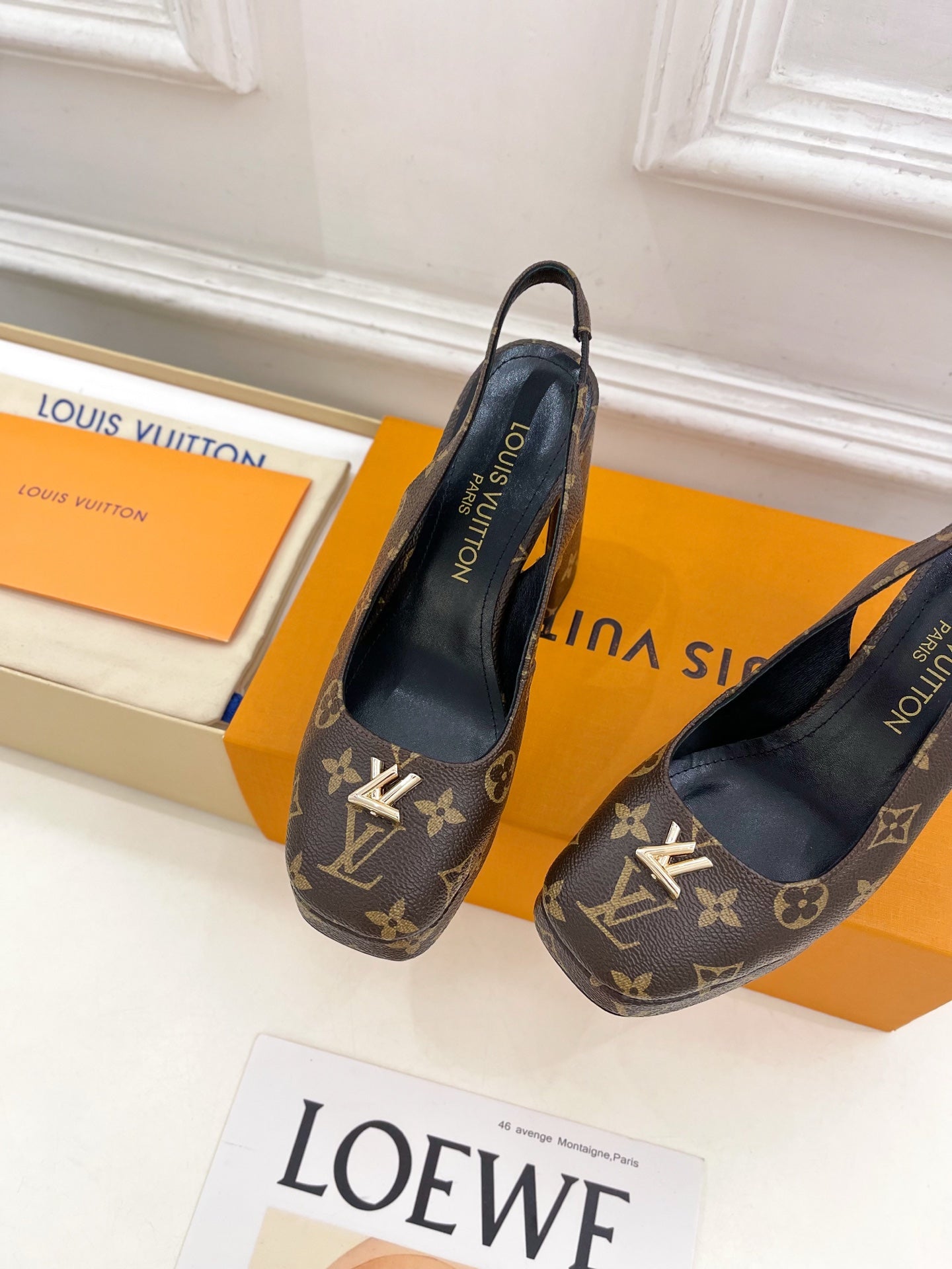 LV 26ss Platform Sandals 110 Brown Monogram Leather 631924
