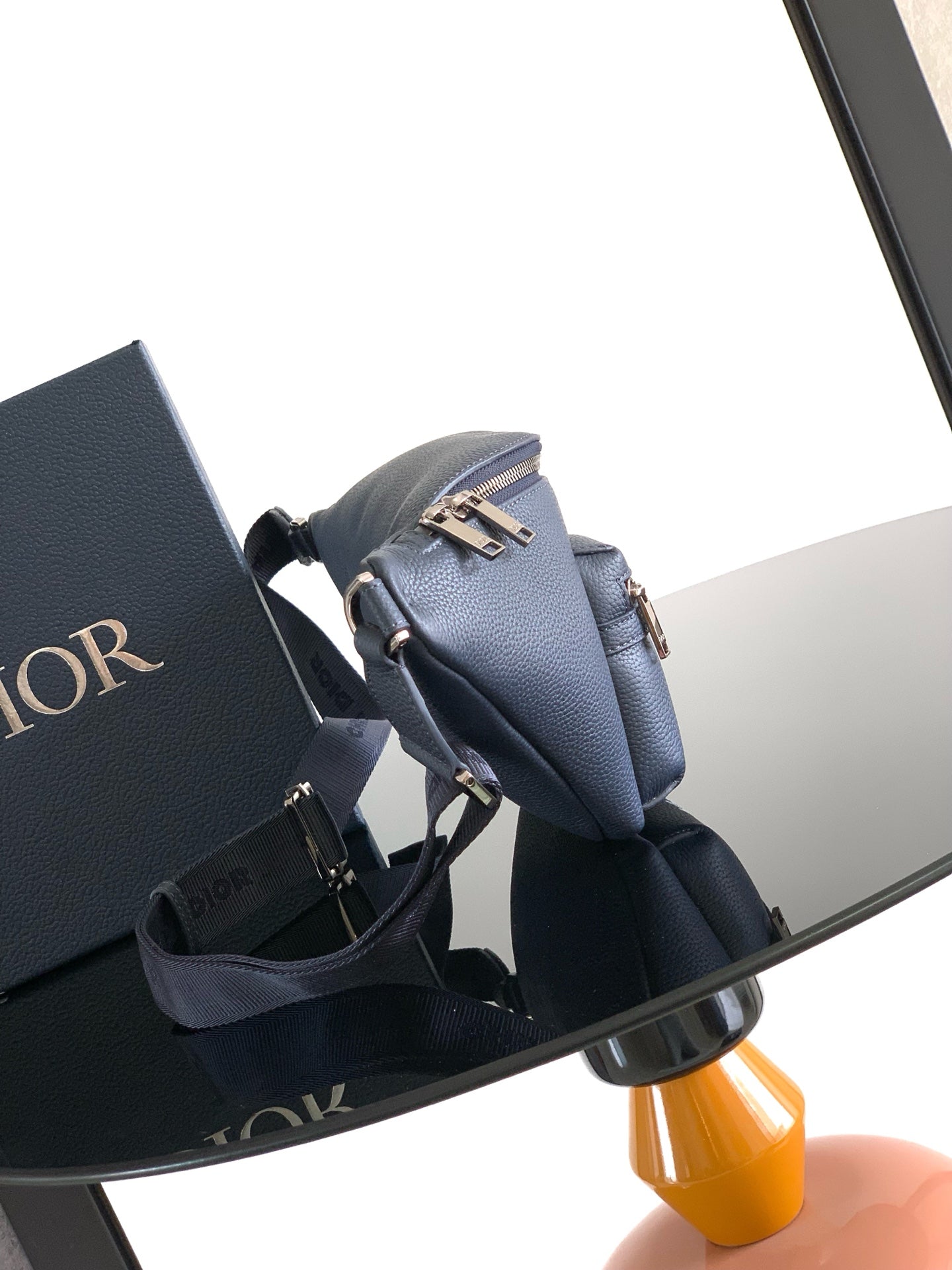 Dior Rider 2.0 Zipper Waist Bag Navy Blue Cowhide 336242