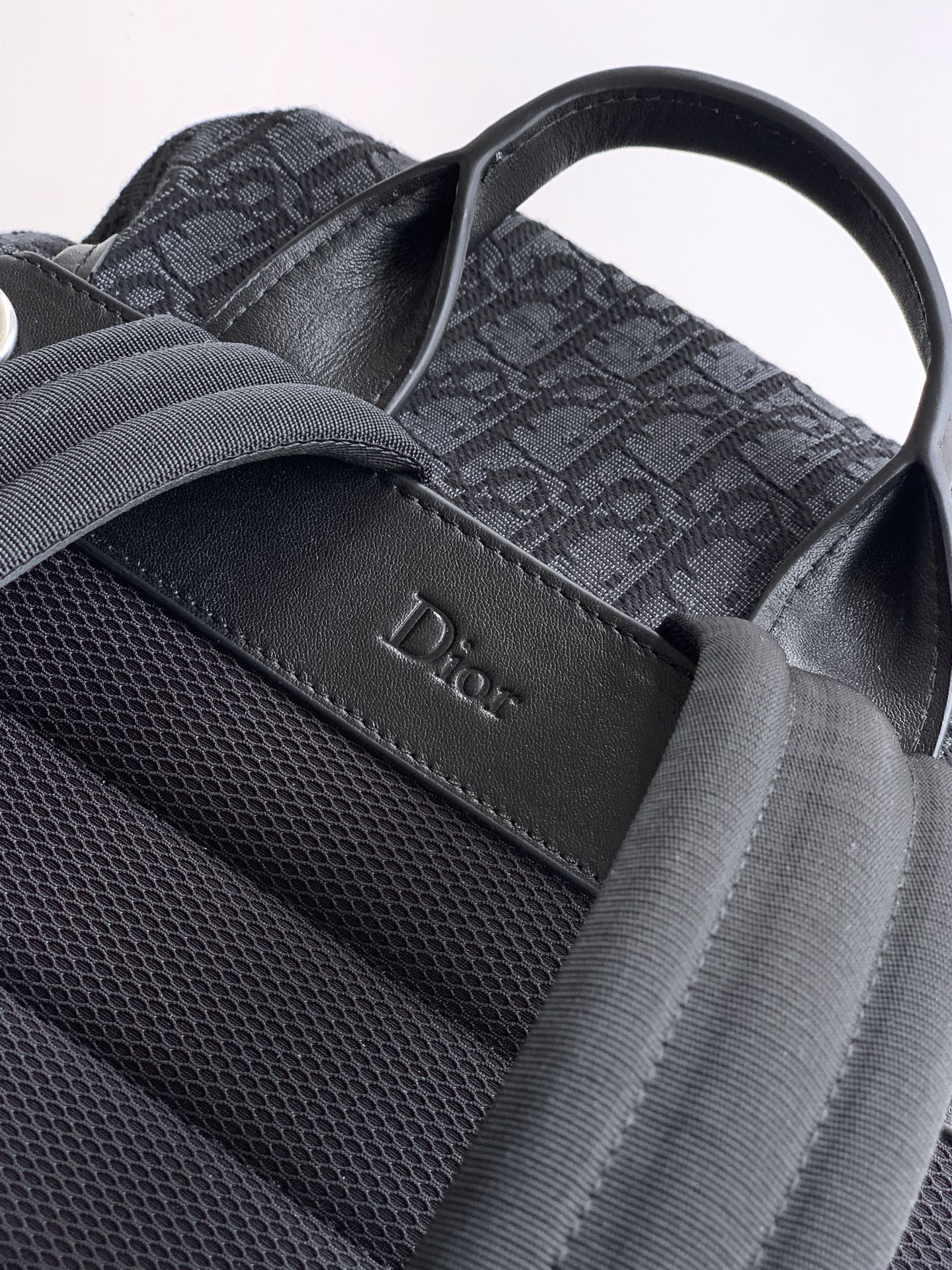 Dior 2026 Jett Backpack With Flap 42cm Black Fabric Leather
