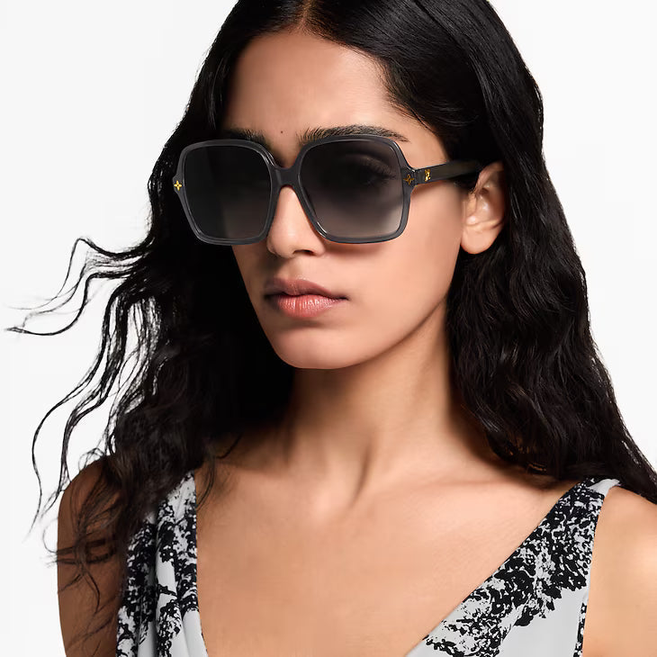 SQUARE SUNGLASSES 573318 IN GREEN ACETATE GREY SMOKE LENS