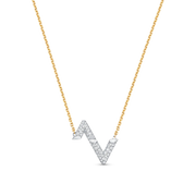 VOLT SILVER DIAMOND PEDANT NECKLACE