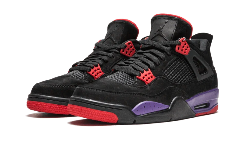 Nike Air Jordan 4 Raptors Black Purple Red Suede