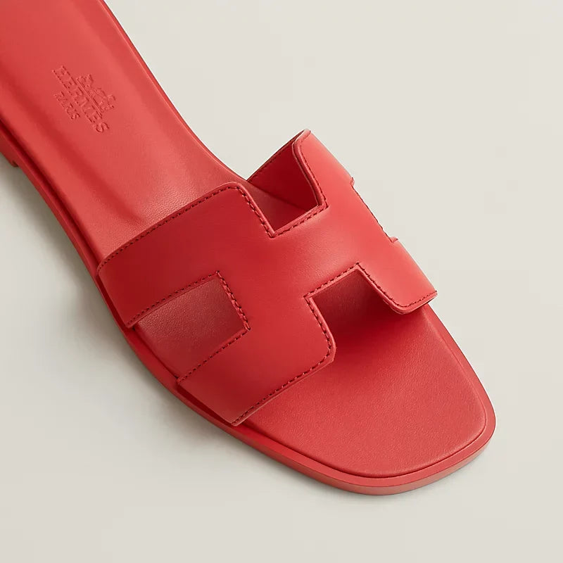 HM Oran Sandal Vermillion Rose Calfskin