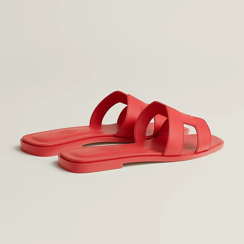 HM Oran Sandal Vermillion Rose Calfskin