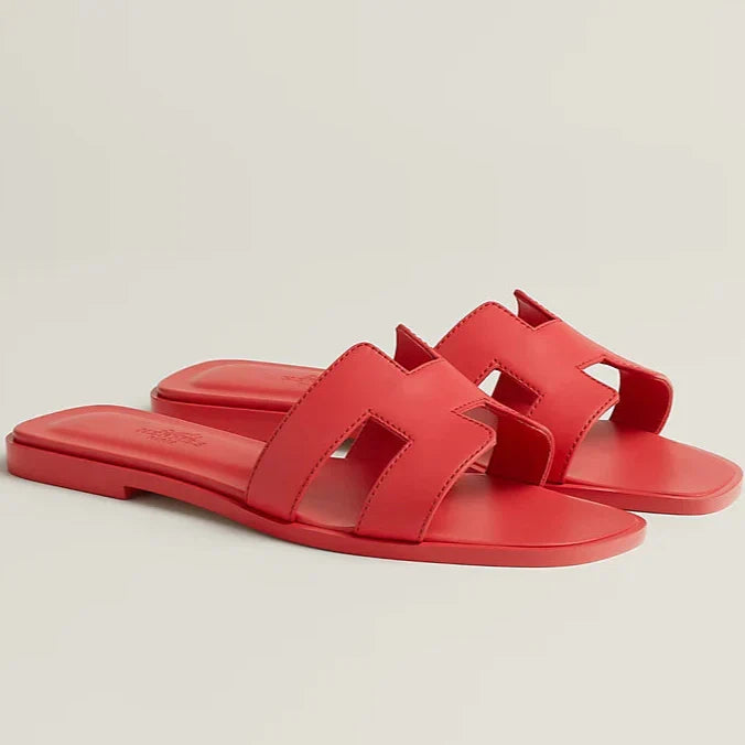 HM Oran Sandal Vermillion Rose Calfskin