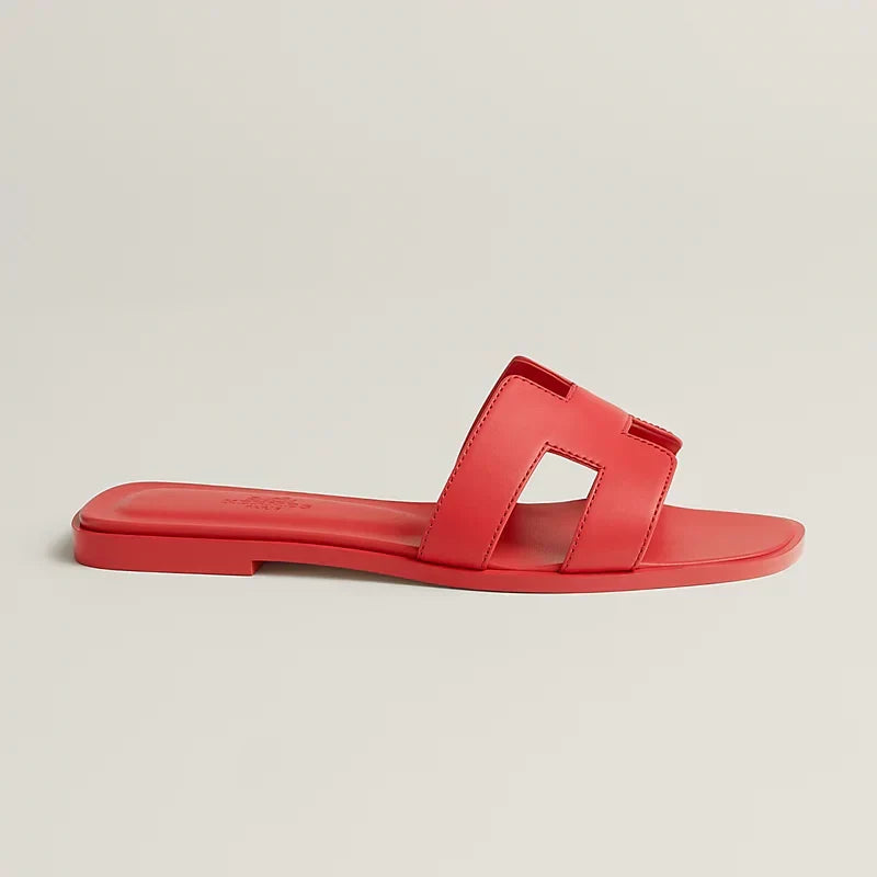 HM Oran Sandal Vermillion Rose Calfskin