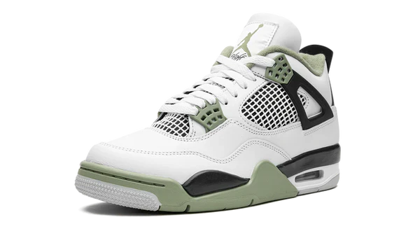 Nike Air Jordan 4 Retro White Green Black Suede