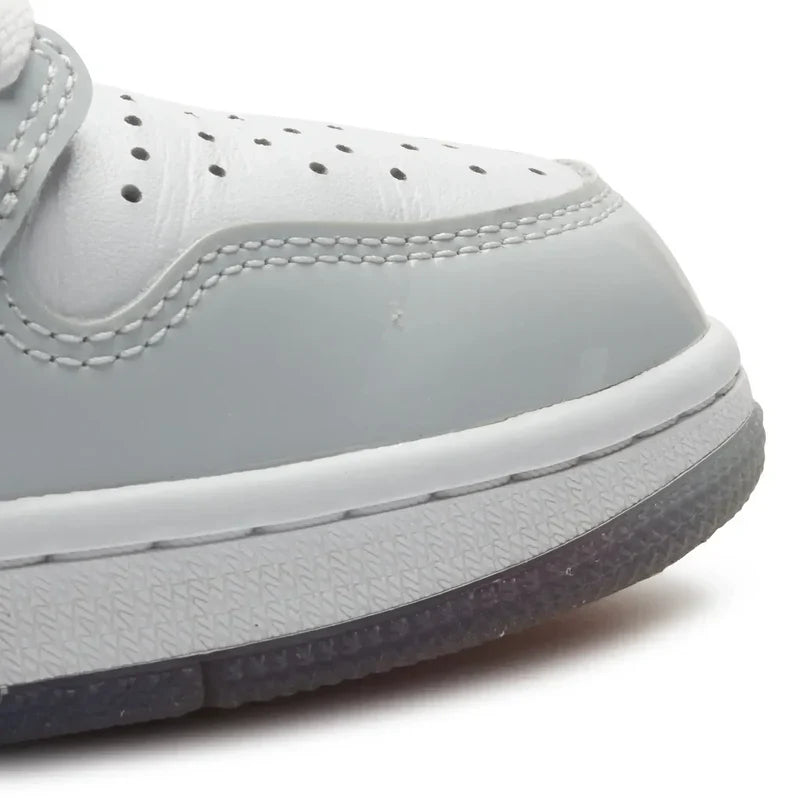 Nike Air Jordan 1 Retro White Light Gray Patent Leather Cowhide