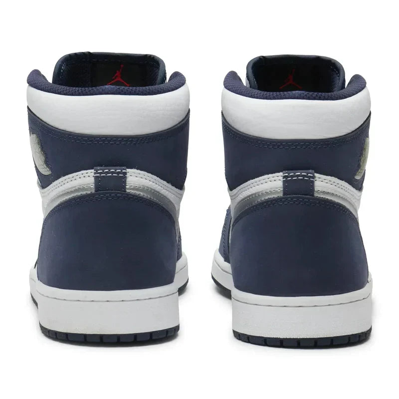 Nike Air Jordan 1 Navy Blue White Gray Cowhide