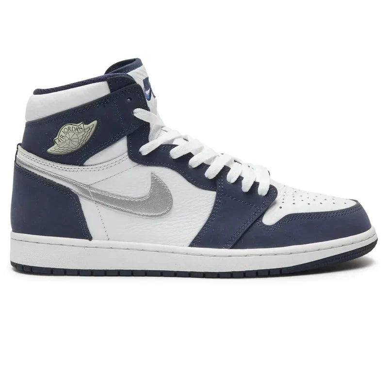 Nike Air Jordan 1 Navy Blue White Gray Cowhide