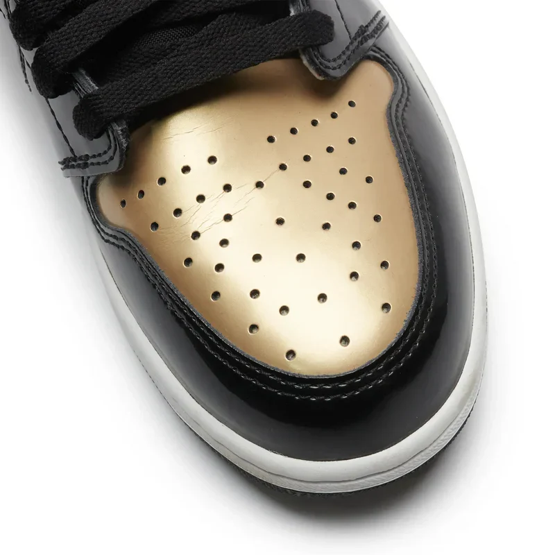 Nike Air Jordan 1 Retro Gold Metallic Black Patent Leather