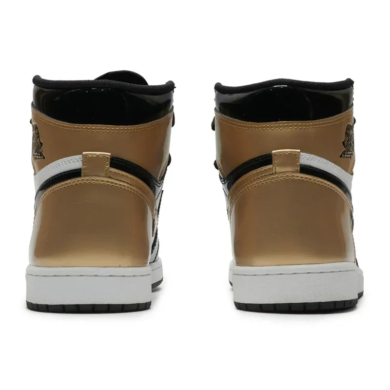 Nike Air Jordan 1 Retro Gold Metallic Black Patent Leather