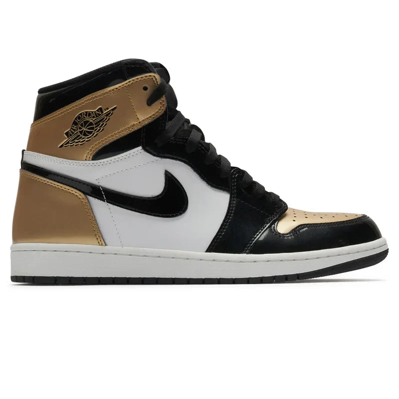 Nike Air Jordan 1 Retro Gold Metallic Black Patent Leather