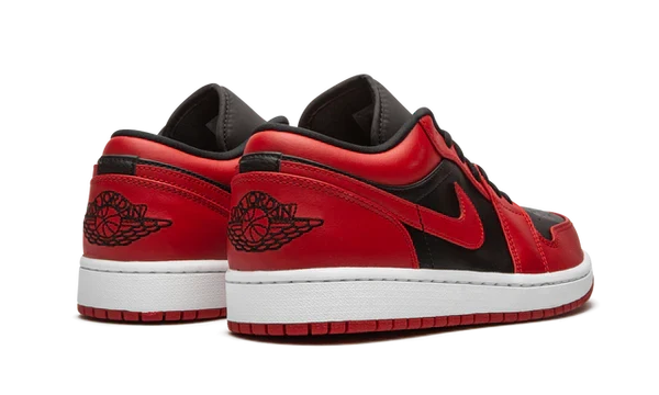 Nike Air Jordan 1 Low Bred Toe Red Black Leather